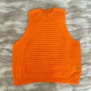 NEW Orange Crochet Sweater Tank Top